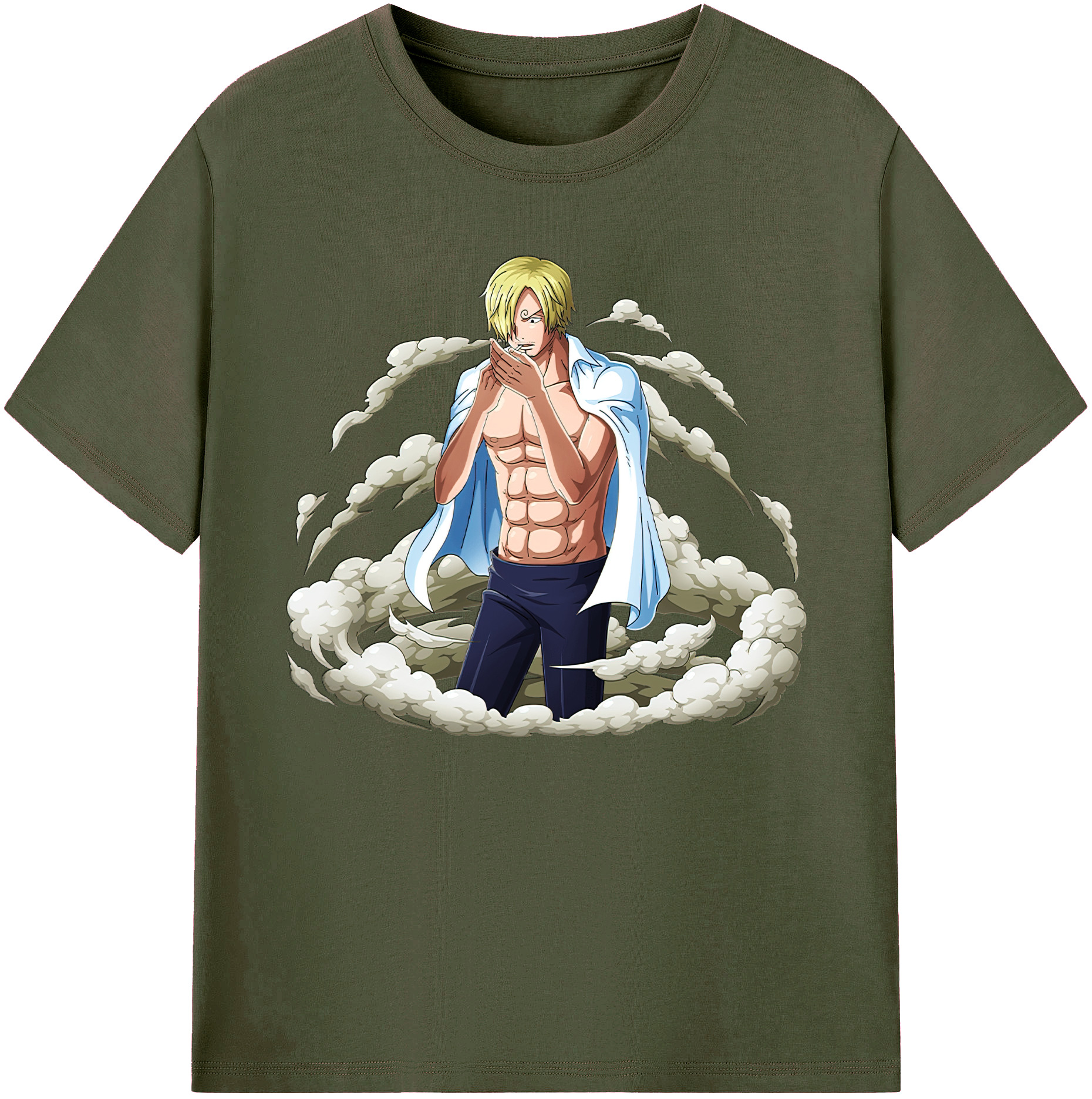 （画像用） ワンピース サンジ ONE PIECE Sanji 綿100％ メンズ半袖Tシャツ｜肌触りやわらか＆通気性